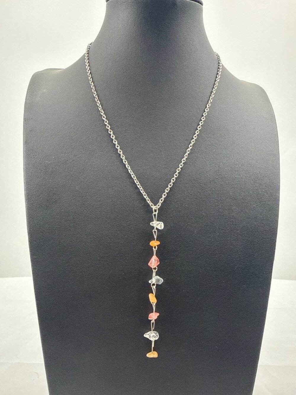 Paparazzi Narrow Novelty Boho Natural Stone Chip Drop Necklace & Earring Set